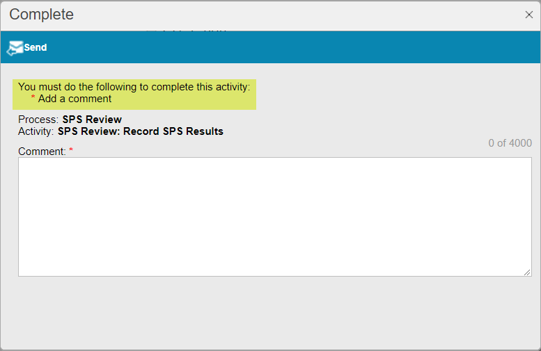 Warning to Complete Activity